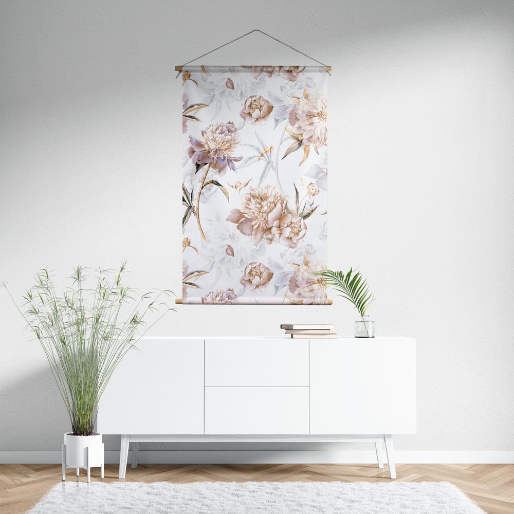 textielposter Romantische bloemen aquarel