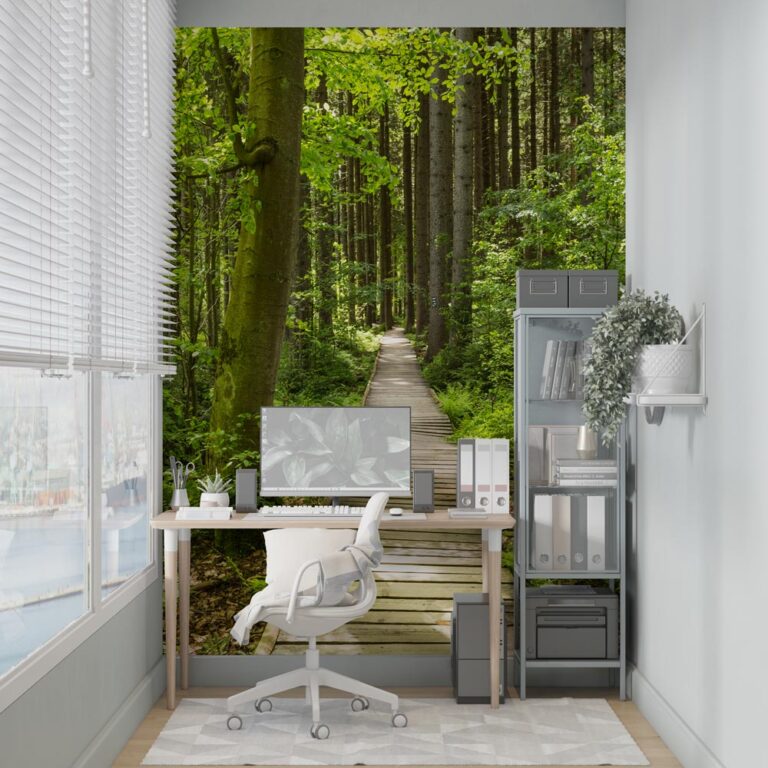 Fotobehang op het bospad