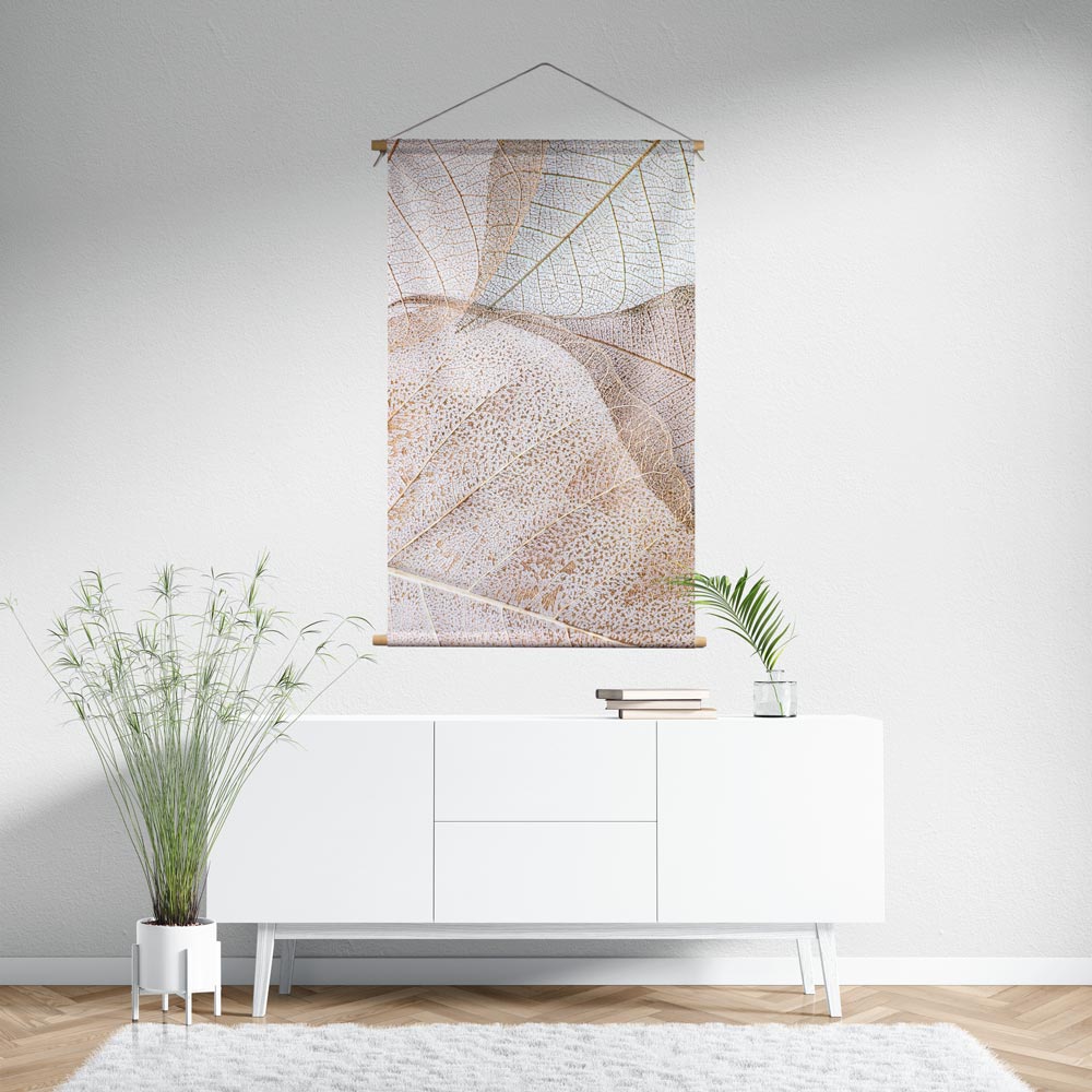 Textielposter Nerven met bladeren - wanddecoratie