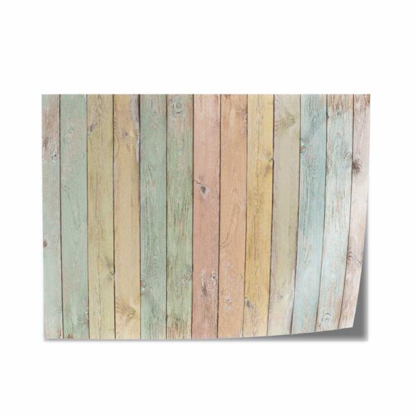 Tafelsticker Houten planken pastel