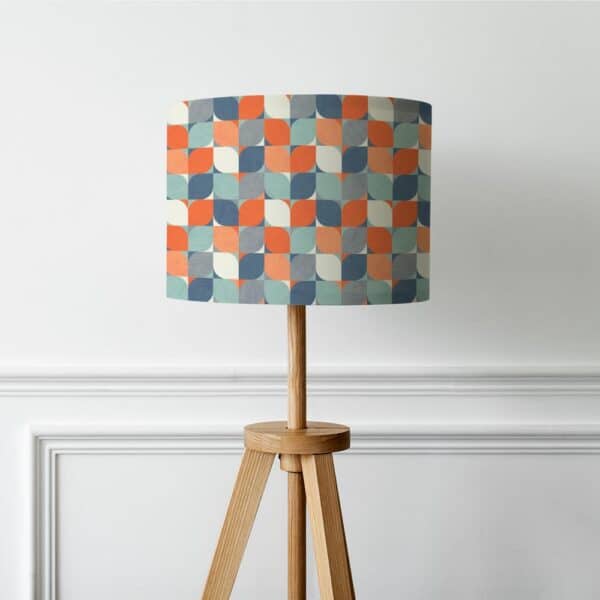 Lampenkap Grafisch retro patroon blauw