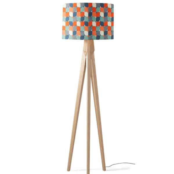 Lampenkap Grafisch retro patroon blauw