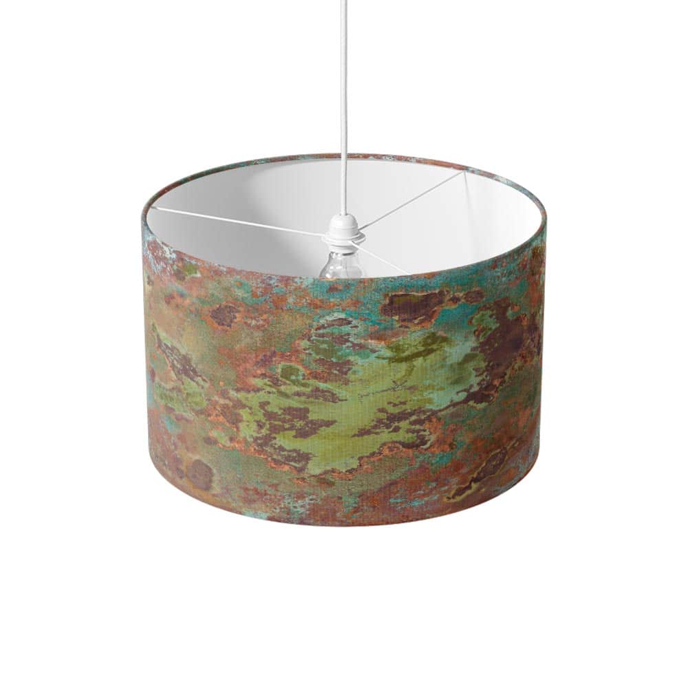 Lampenkap Koper look groenbruin