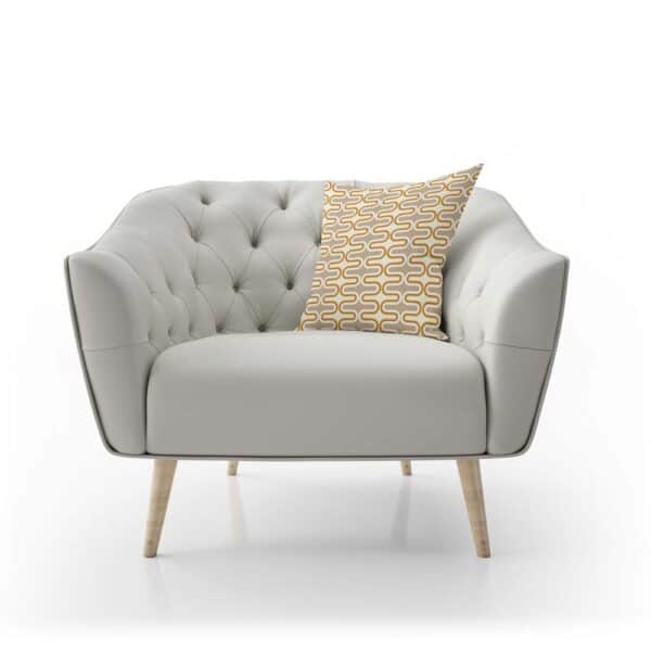 Sierkussen Retro bogen patroon beige