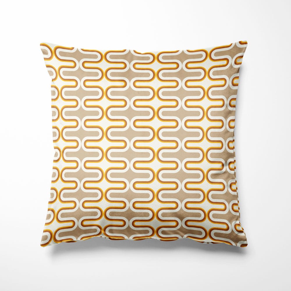 Sierkussen Retro bogen patroon beige