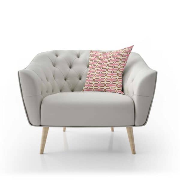 Sierkussen Retro bogen patroon roze