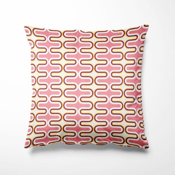 Sierkussen Retro bogen patroon roze