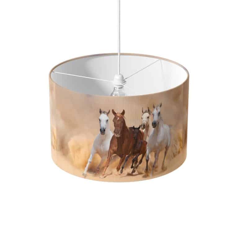 Lampenkap Galopperende paarden met veulen