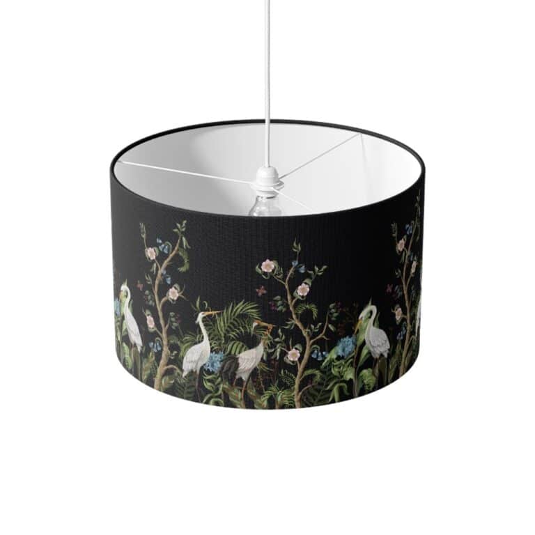 Lampenkap Kraanvogels illustratie zwart