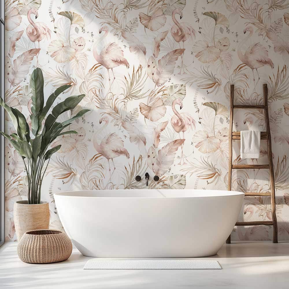 Badkamer behang - behang badkamer -