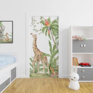Deursticker Dieren spektakel in de jungle