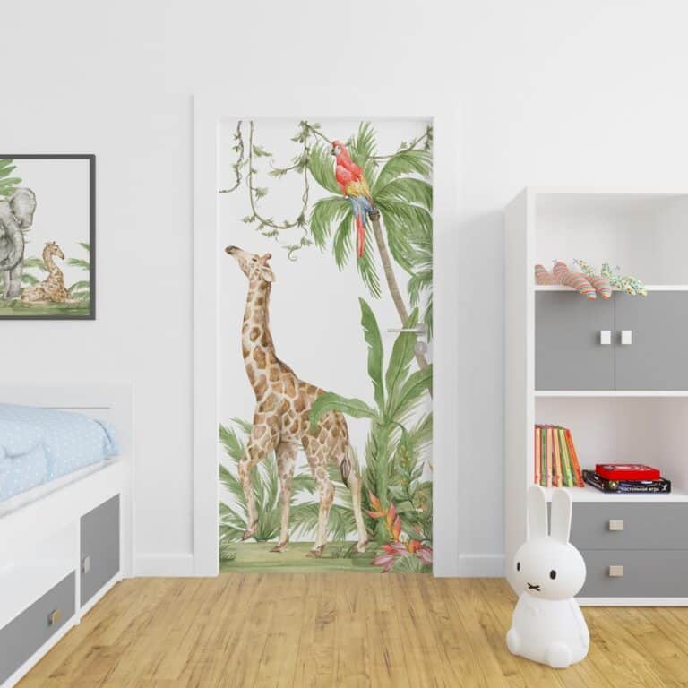 Deursticker Dieren spektakel in de jungle