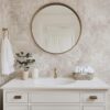 Badkamer behang Rozen betonlook - behang badkamer