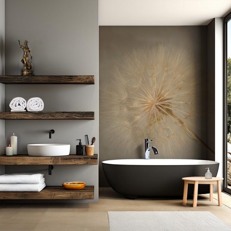 Badkamer behang Dandelion solo - behang badkamer