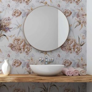 Badkamer behang Romantische bloemen aquarel