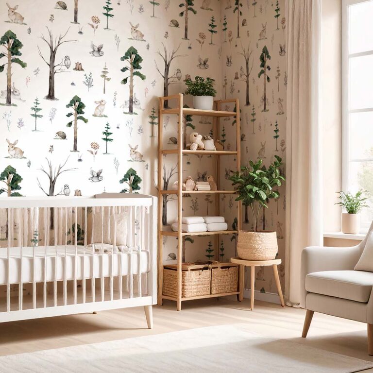 kinderbehang Konijntjes in bos