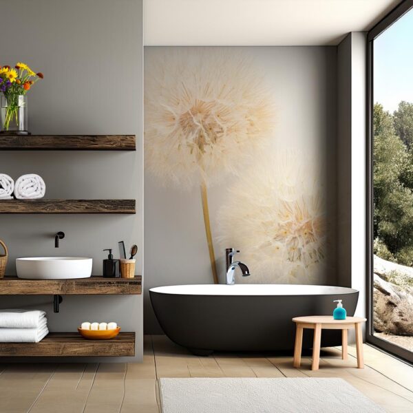 Badkamer behang Blaasbloem duo