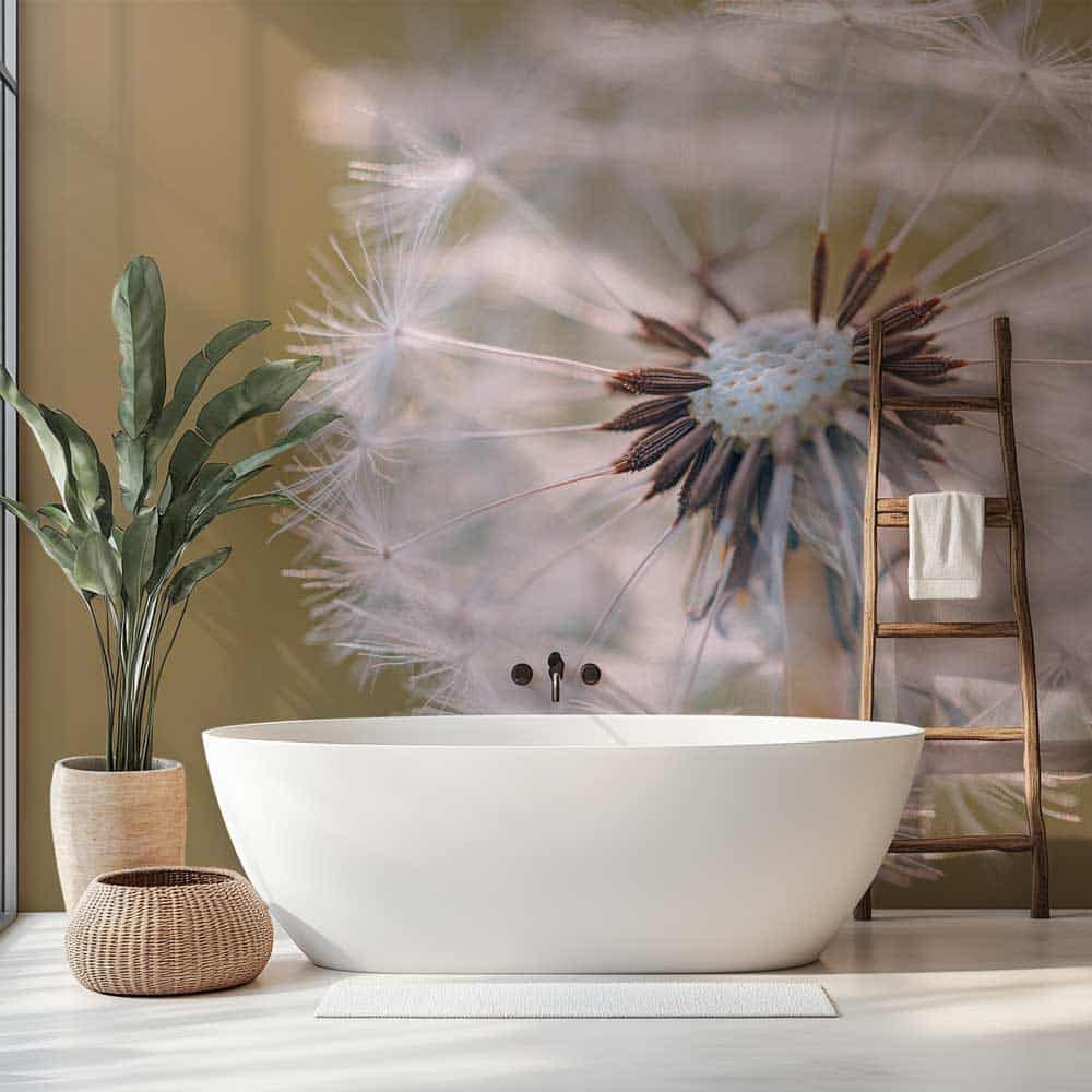 Badkamer behang Paardenbloem close up