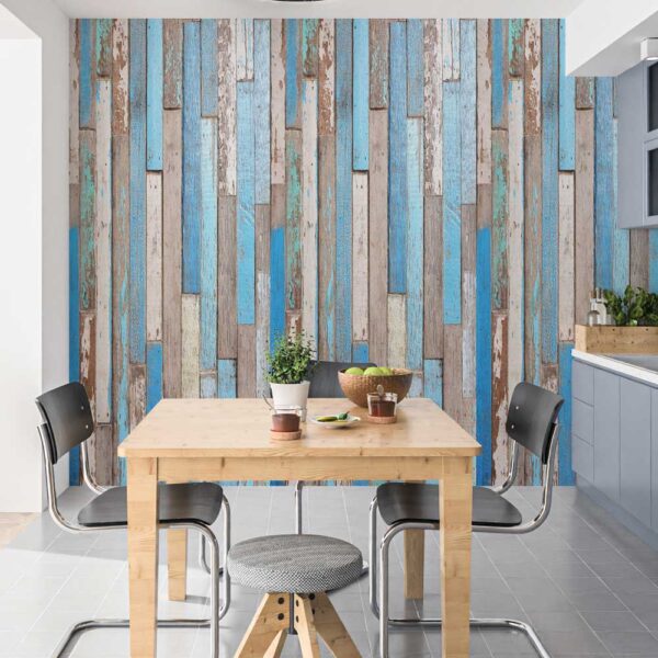 Fotobehang steigerhout beach