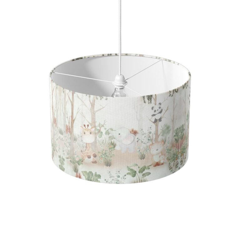 Lampenkap Panda giraf olifant in bos