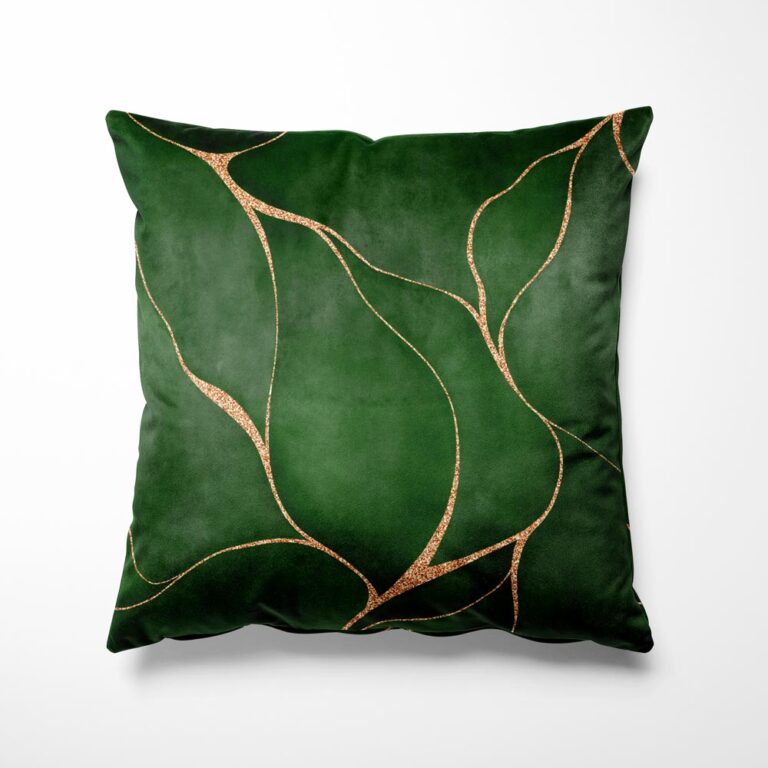 sierkussen groen met goud accent