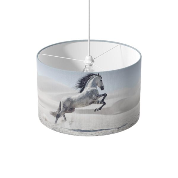 Lampenkap Steigerend wit paard