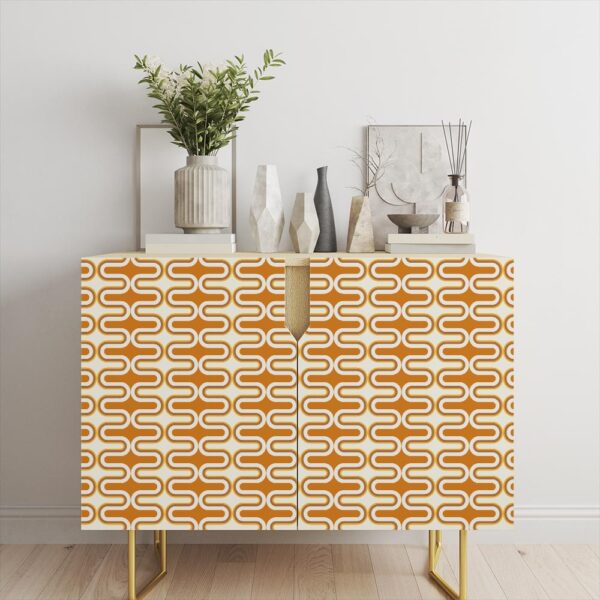 Meubelsticker Retro bogen patroon oranje