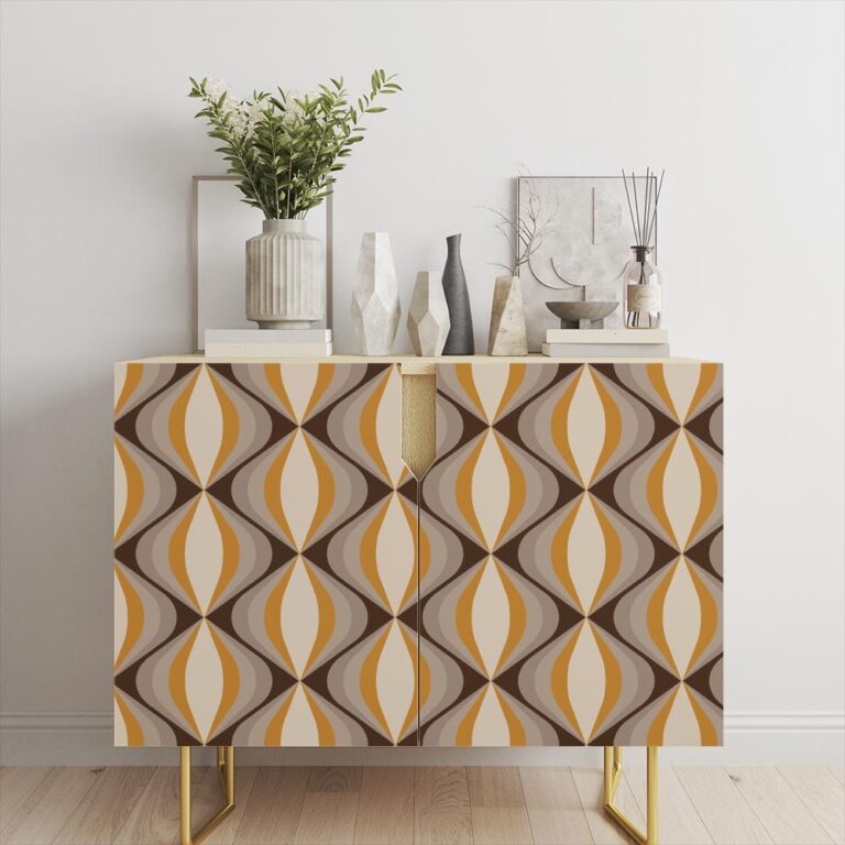 Meubelsticker Retro geometrisch bruin