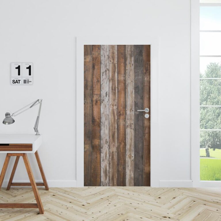 Deursticker Steigerhout rustiek