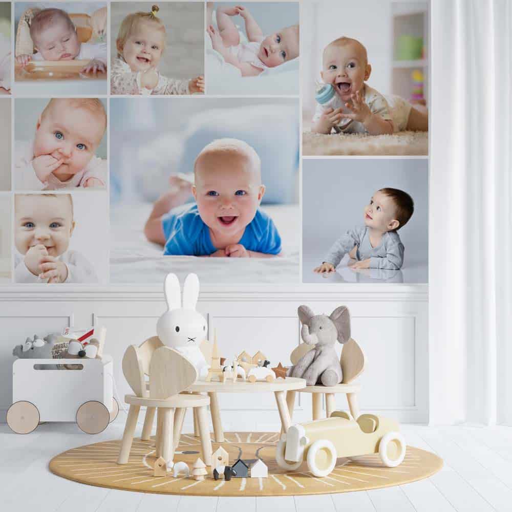 babykamer behang eigen foto