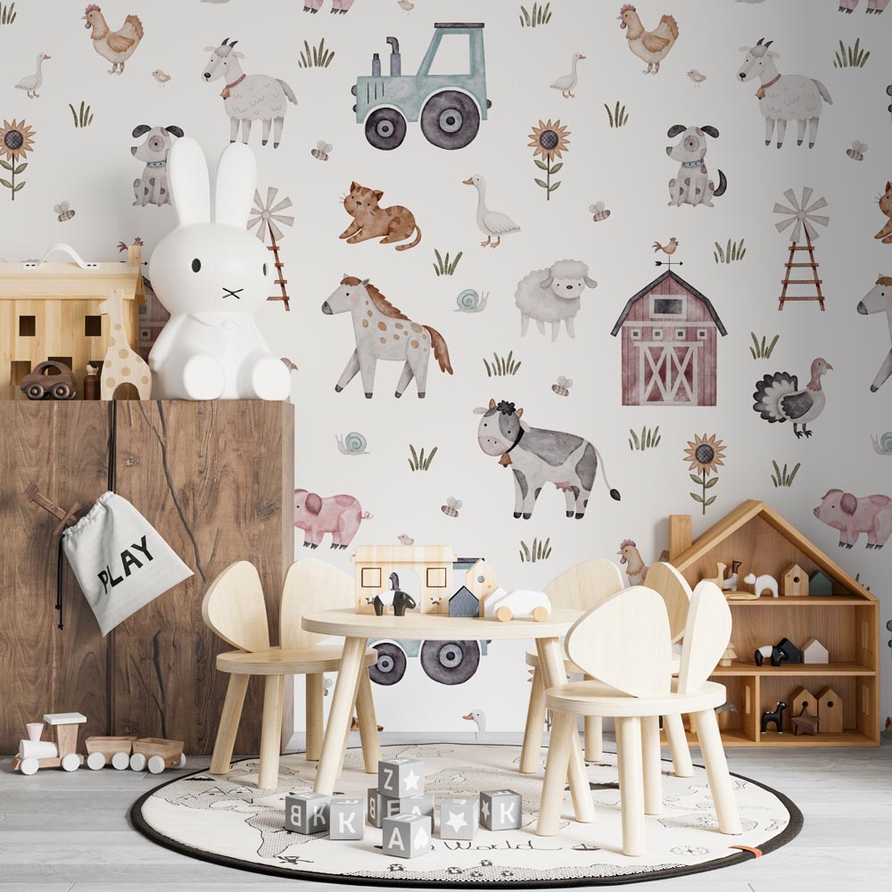 Kinderbehang boerderij dieren