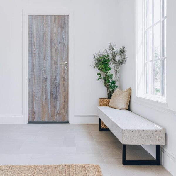 deursticker white wash hout - deurposter white wash