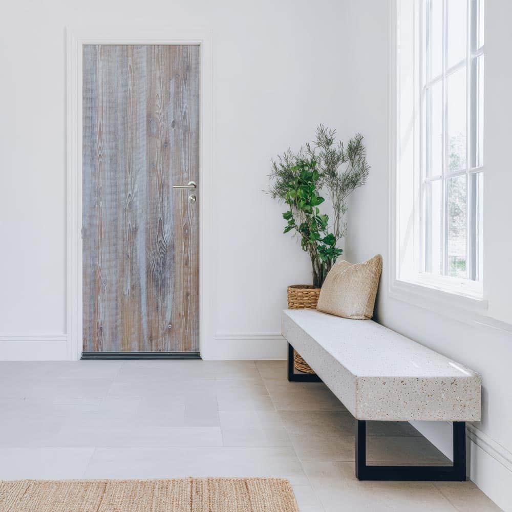 deursticker white wash hout - deurposter white wash